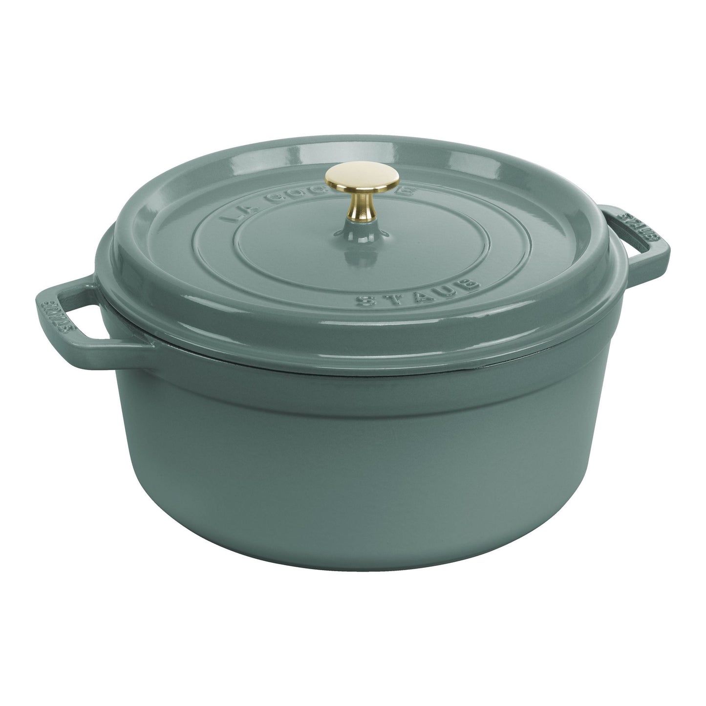 STAUB La Cocotte 5.25 L Cast Iron Round Cocotte, Eucalyptus-0