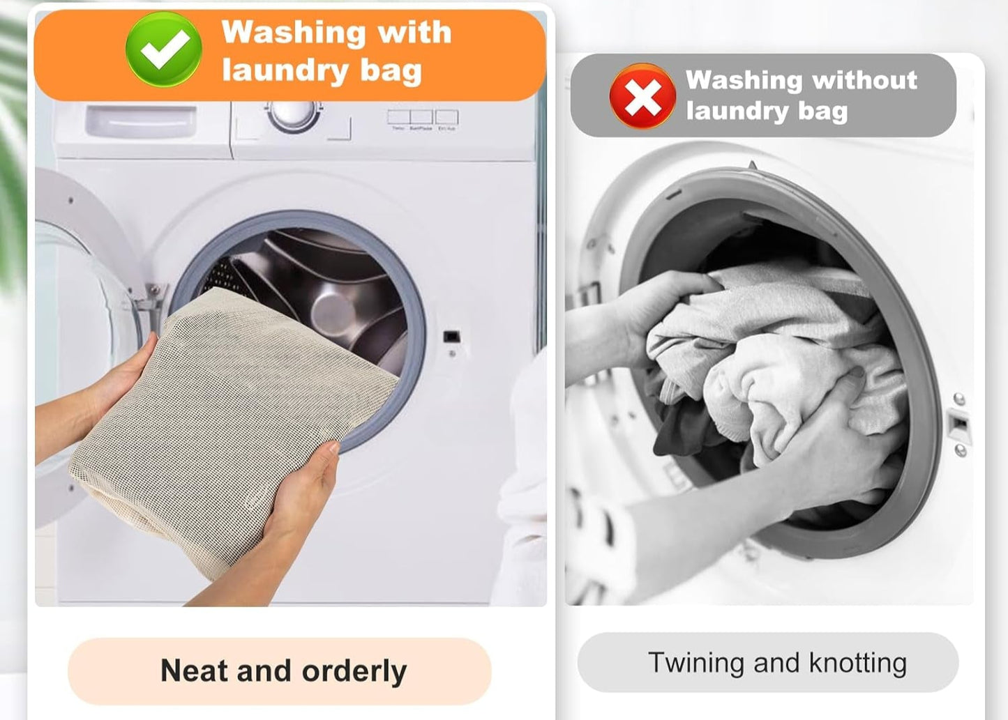 6-Piece Bag, Durable Cotton Mesh Laundry Bag, Sturdy Zipper, Breathable Mesh, Exquisite Laundry Bag for Underwear, Clothes, Pants, Shoes and Socks