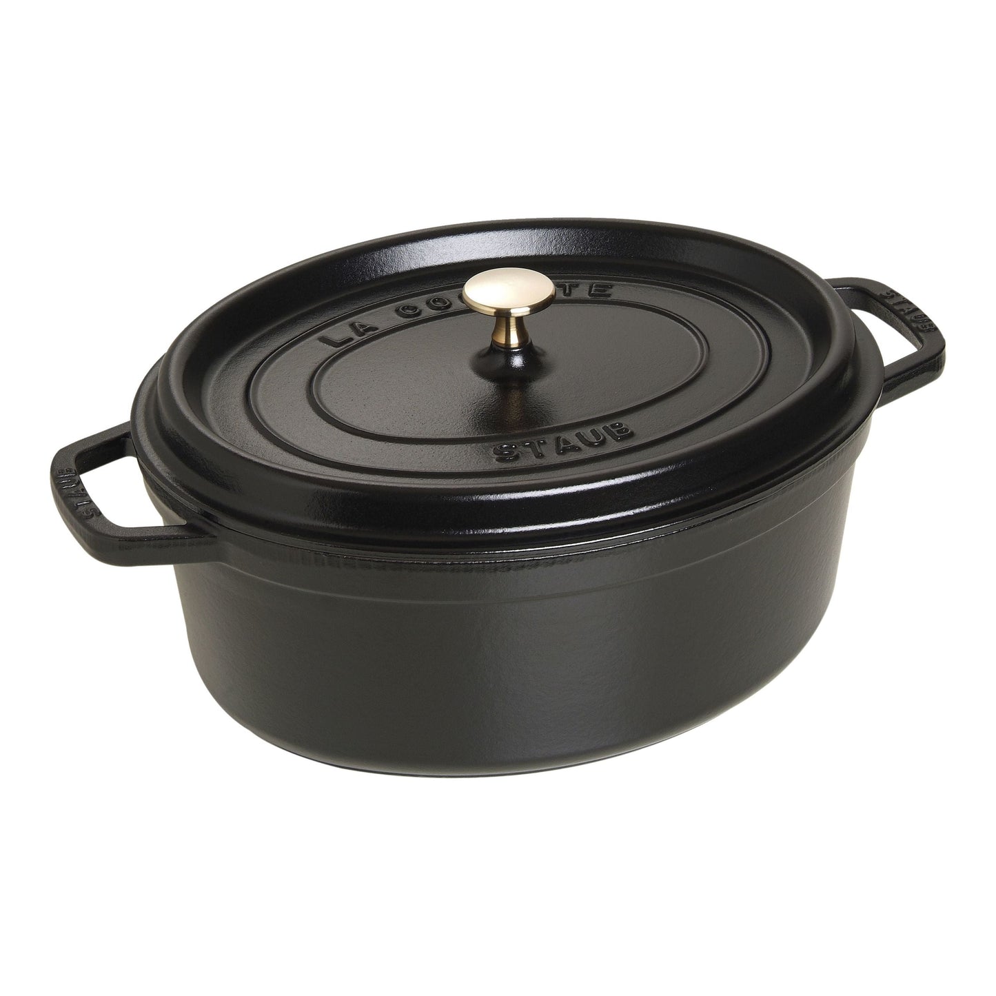 STAUB La Cocotte 5.5 L Cast Iron Oval Cocotte, Black-0