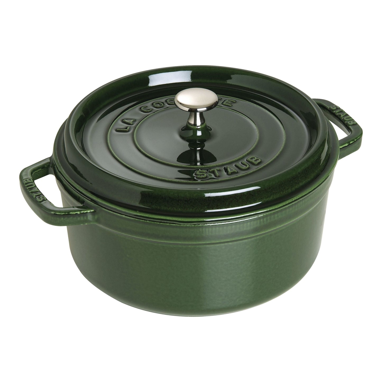 STAUB La Cocotte 5.25 L Cast Iron Round Cocotte, Basil-Green (Visual Imperfections - B STOCK)-0