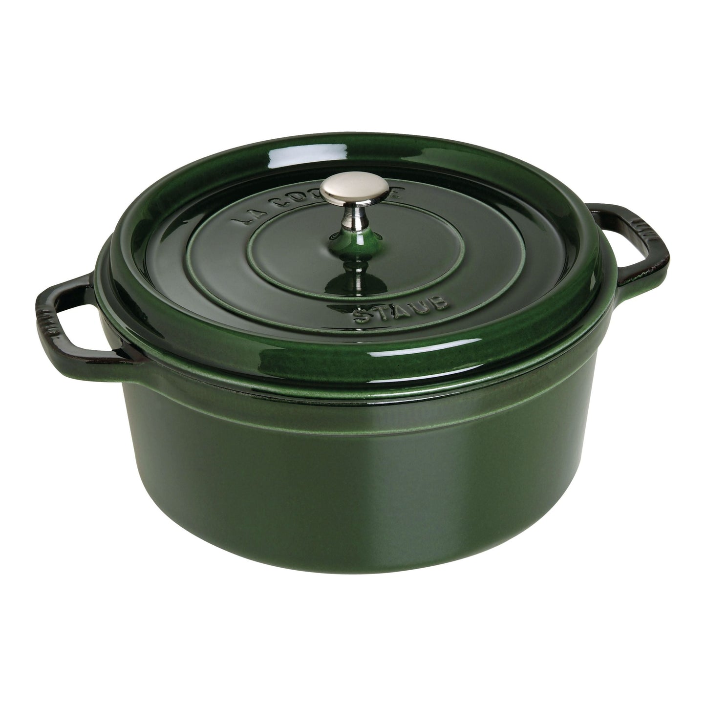 STAUB La Cocotte 6.75 L Cast Iron Round Cocotte, Basil-Green-0